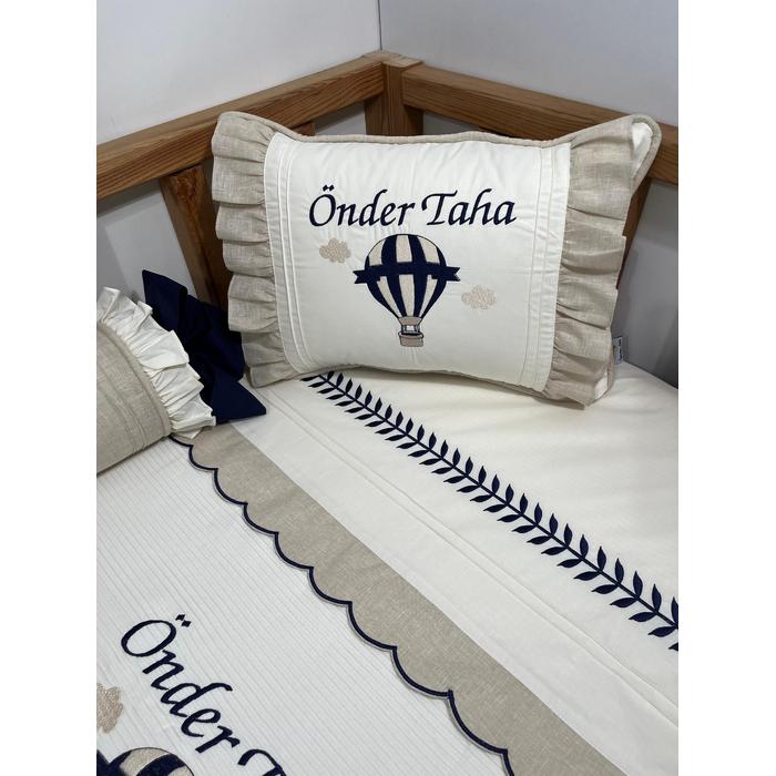 Pike takımı 5 parça krem fitilli pike - bej isviçre keteni 15