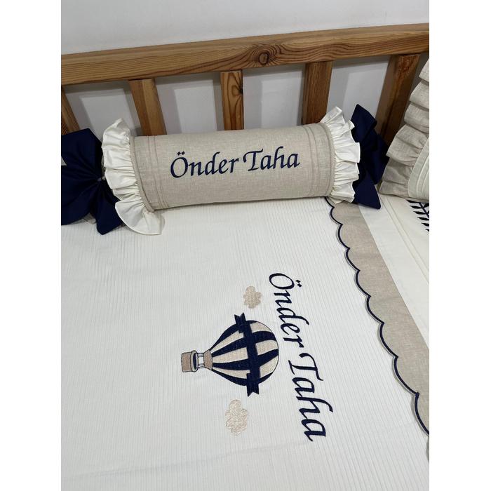 Pike takımı 5 parça krem fitilli pike - bej isviçre keteni 15