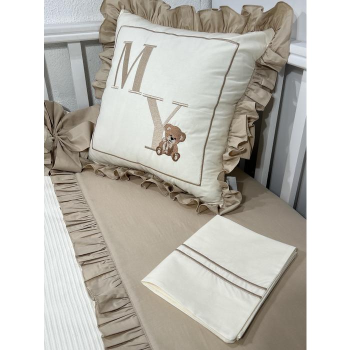 Pike takımı 5 parça krem fitilli pike - bej poplin 2