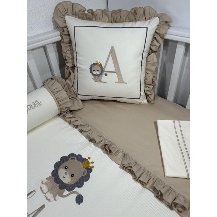 Pike takımı 5 parça krem fitilli pike - bej poplin