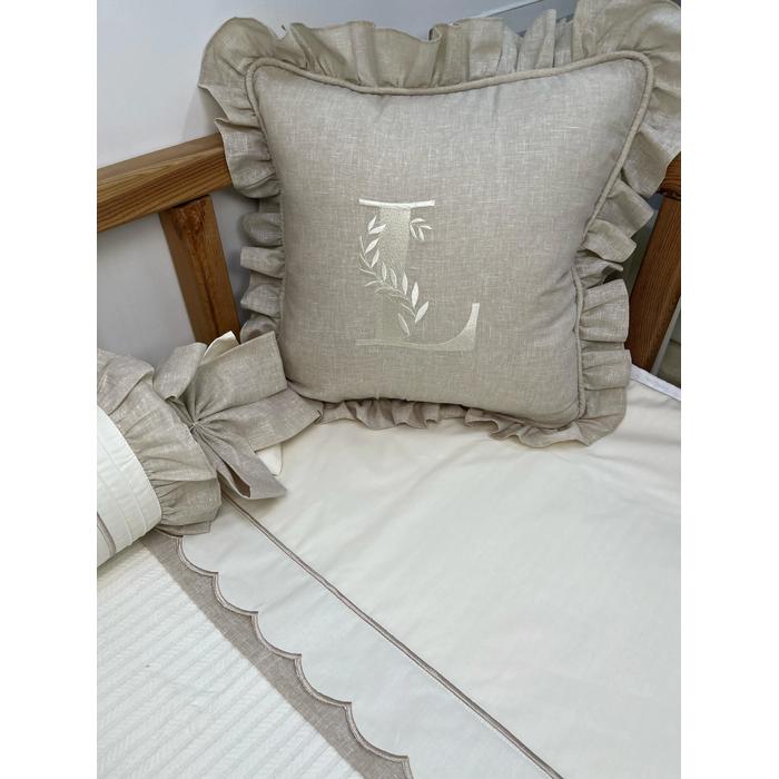 Pike takımı 5 parça krem örgü pike - Bej İsviçre Keten 11