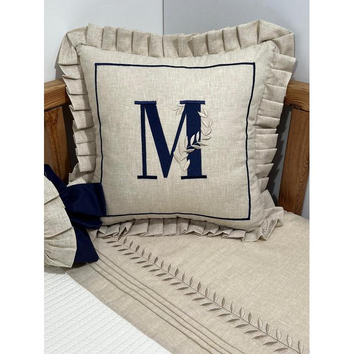 Pike takımı 5 parça krem örgü pike - bej isviçre keteni 30