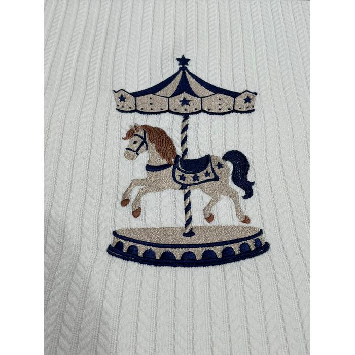 Pike takımı 5 parça krem örgü pike - bej isviçre keteni 30