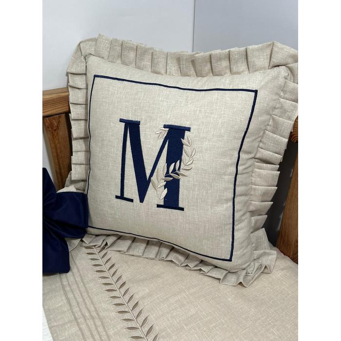 Pike takımı 5 parça krem örgü pike - bej isviçre keteni 30