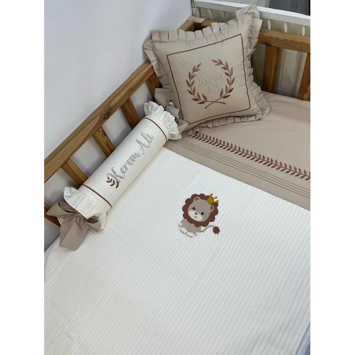 Pike takımı 5 parça krem örgü pike - bej poplin 7