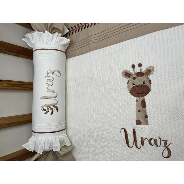 Pike takımı 5 parça beyaz örgü pike - bej poplin 5