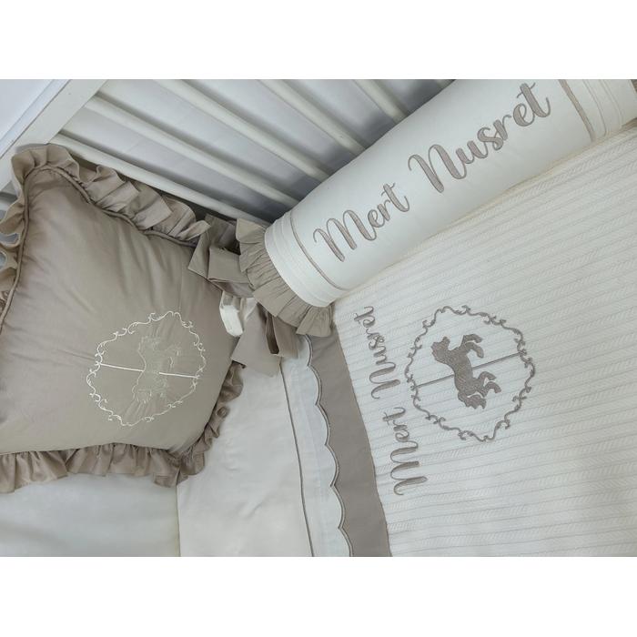 Pike takımı 5 parça krem örgü pike - bej poplin 8