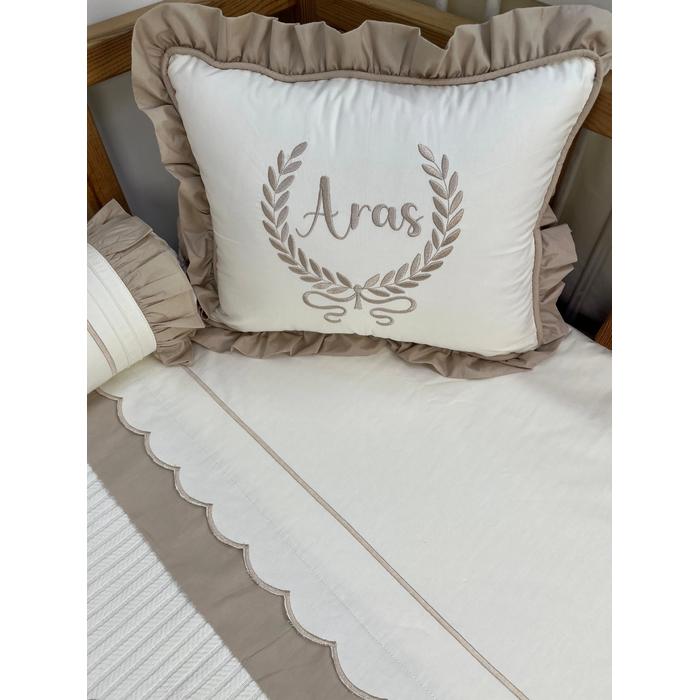 Pike takımı 5 parça krem örgü pike - bej poplin 9