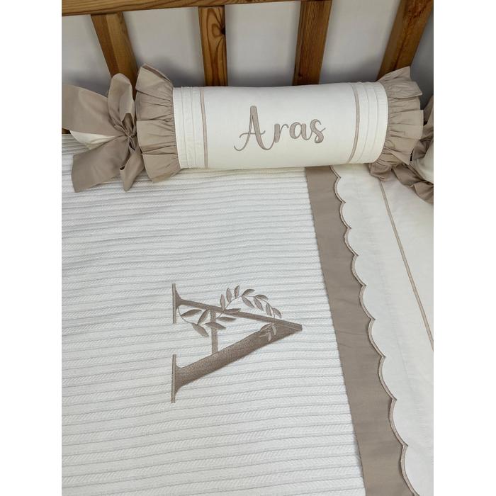 Pike takımı 5 parça krem örgü pike - bej poplin 9