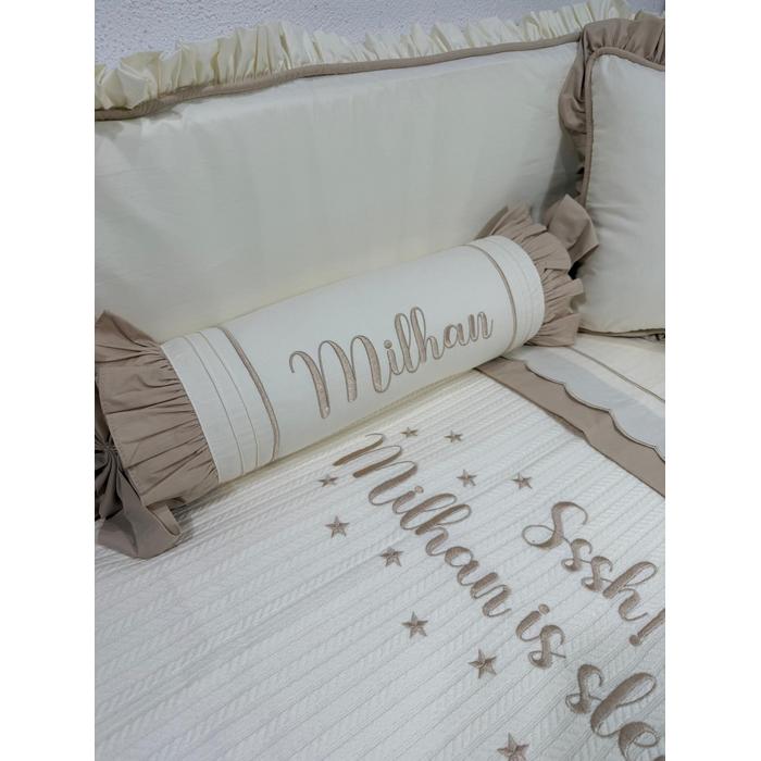 Pike takımı 5 parça krem örgü pike - krem poplin 11