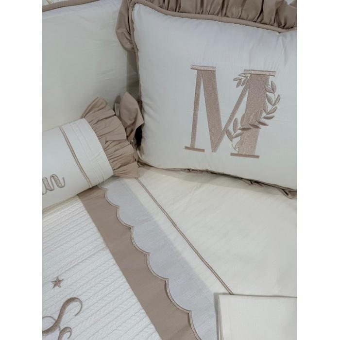 Pike takımı 5 parça krem örgü pike - krem poplin 11