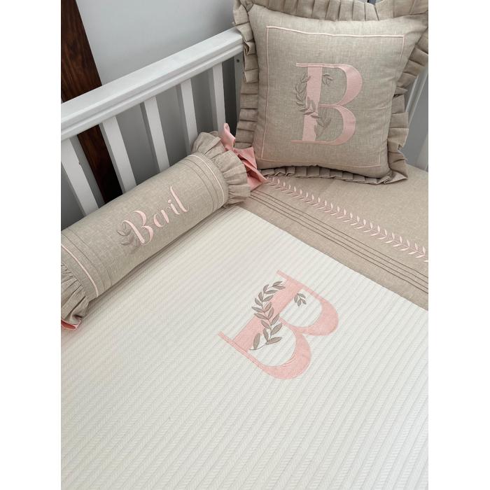 Pike takımı 5 parça krem örgü pike -bej  isviçre keteni 26