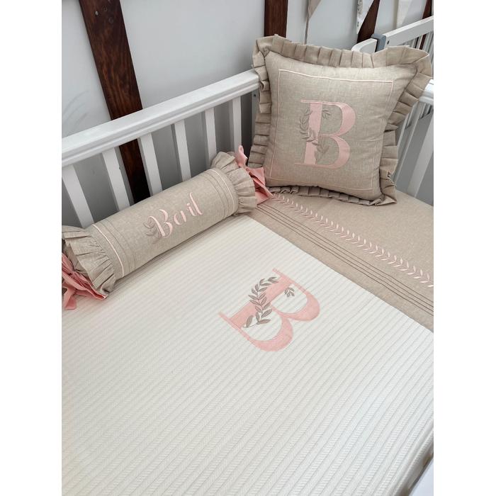 Pike takımı 5 parça krem örgü pike -bej  isviçre keteni 26