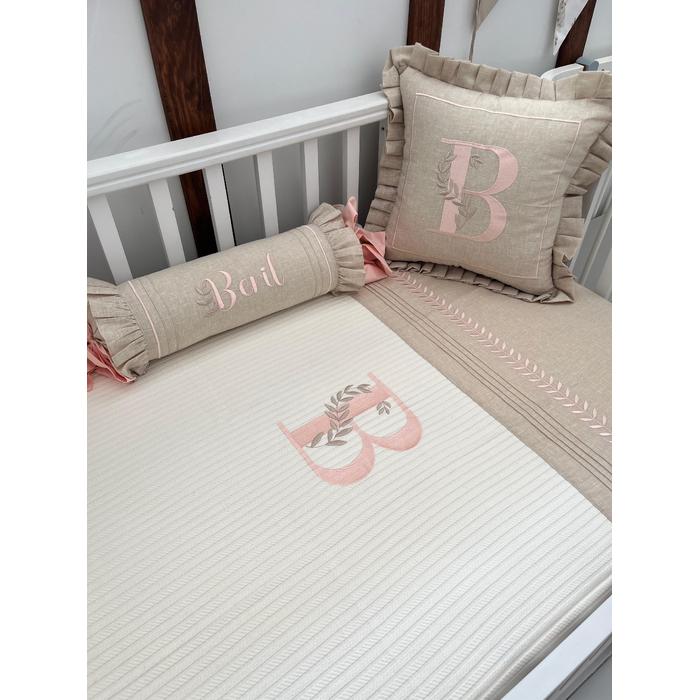 Pike takımı 5 parça krem örgü pike -bej  isviçre keteni 26