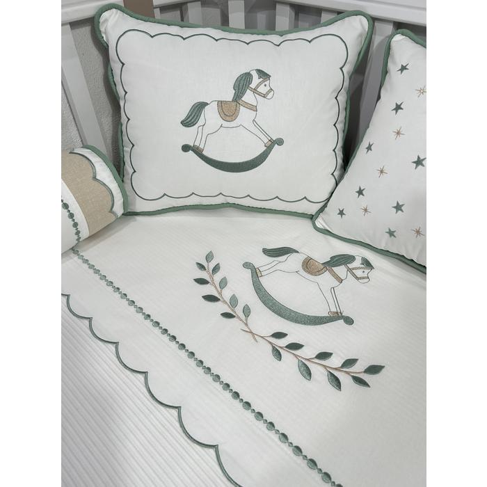 Pike takımı 6 parça beyaz fitilli pike - beyaz poplin 3