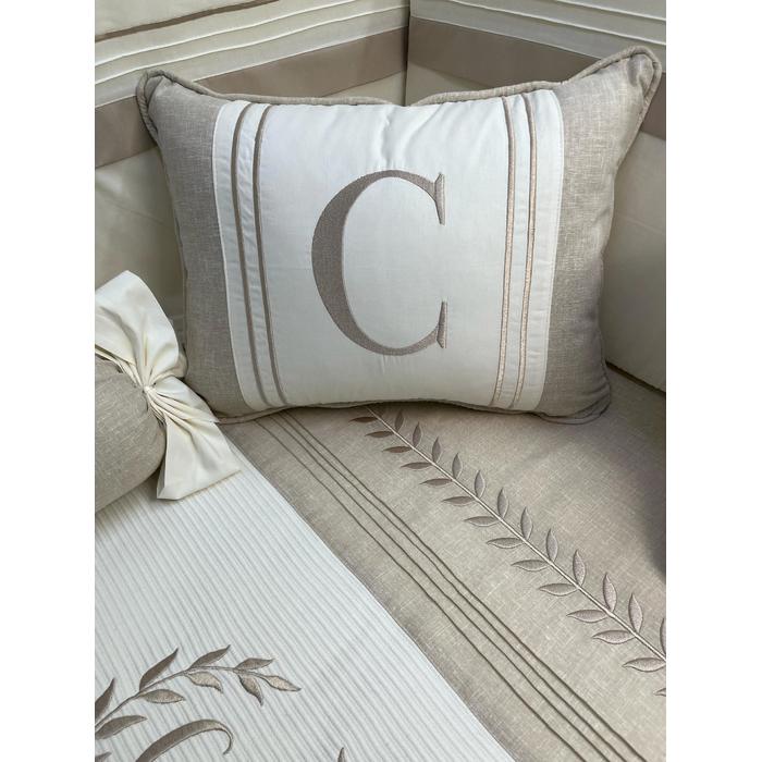 Pike takımı 6 parça krem fitilli pike - bej isviçre keten 1