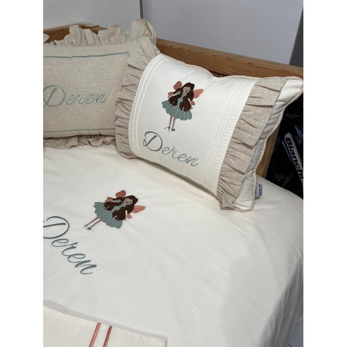 Pike takımı 6 parça krem fitilli pike - bej isviçre keten 2