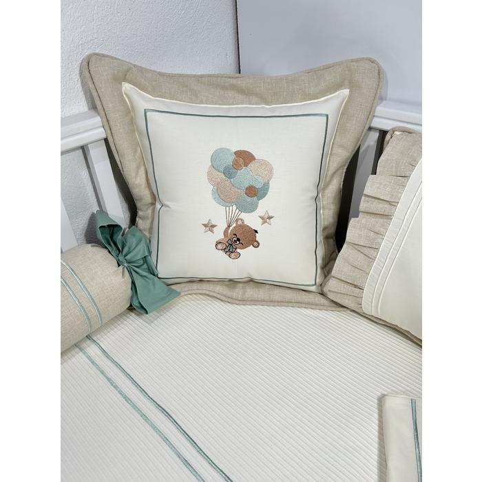 Pike takımı 6 parça krem fitilli pike - bej isviçre keten 3