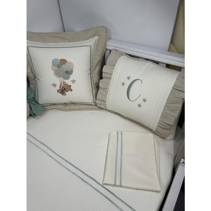 Pike takımı 6 parça krem fitilli pike - bej isviçre keten 3