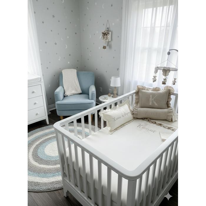 Pike takımı 6 parça krem fitilli pike - bej isviçre keten 4