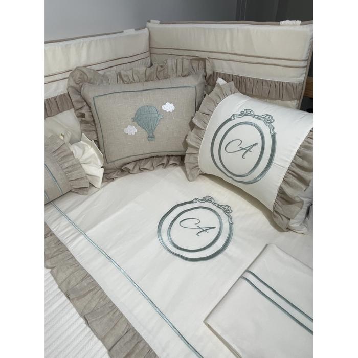 Pike takımı 6 parça krem örgü pike - Bej İsviçre Keten