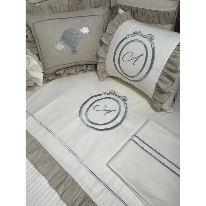 Pike takımı 6 parça krem örgü pike - Bej İsviçre Keten