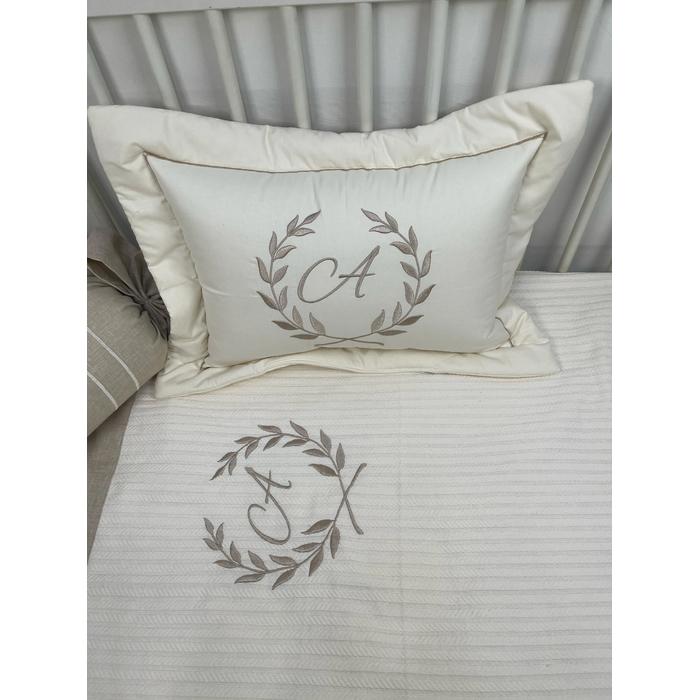 Pike takımı 6 parça krem örgü  pike - Bej İsviçre Keten 2