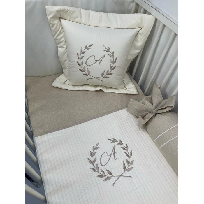 Pike takımı 6 parça krem örgü  pike - Bej İsviçre Keten 2