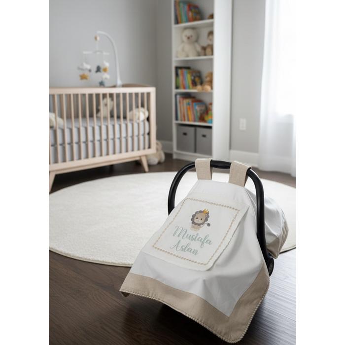 Puset örtüsü kapaklı bej isviçre keten - beyaz poplin 