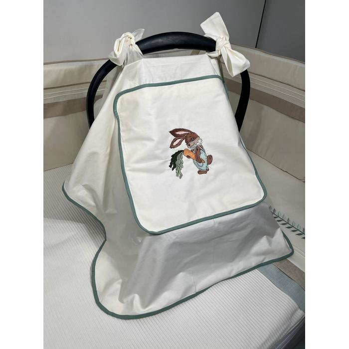 Puset örtüsü kapaklı biyeli krem poplin 