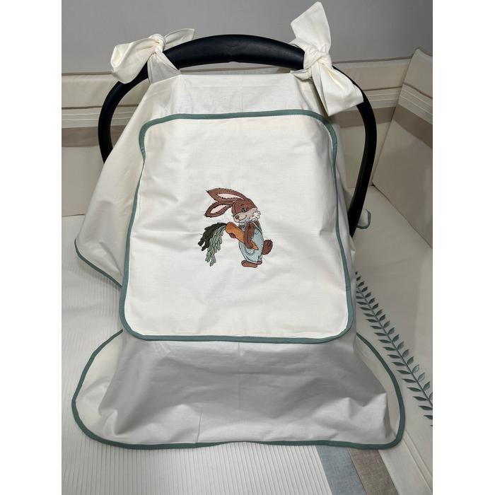 Puset örtüsü kapaklı biyeli krem poplin 