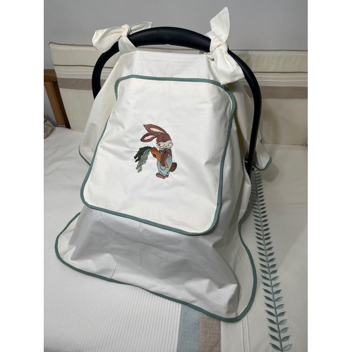 Puset örtüsü kapaklı biyeli krem poplin 