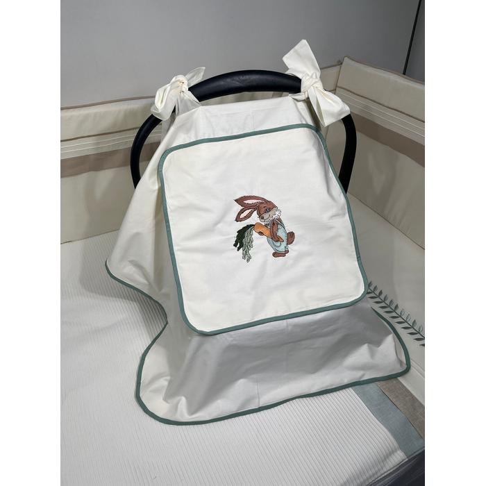 Puset örtüsü kapaklı biyeli krem poplin 