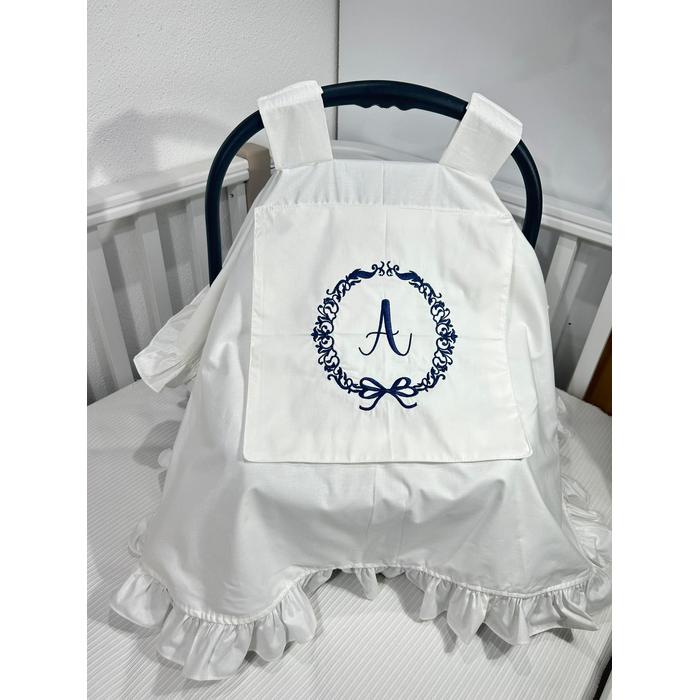 Puset örtüsü kapaklı model fırfırlı beyaz poplin 6