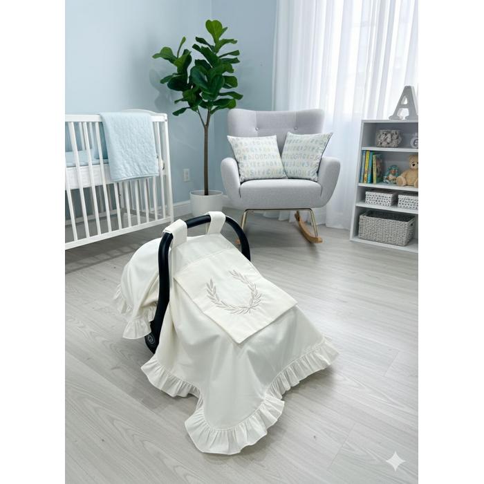 Puset örtüsü kapaklı model fırfırlı krem poplin 10