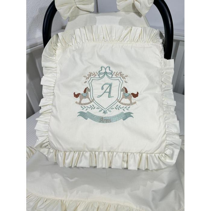 Puset örtüsü kapaklı model fırfırlı krem poplin 9