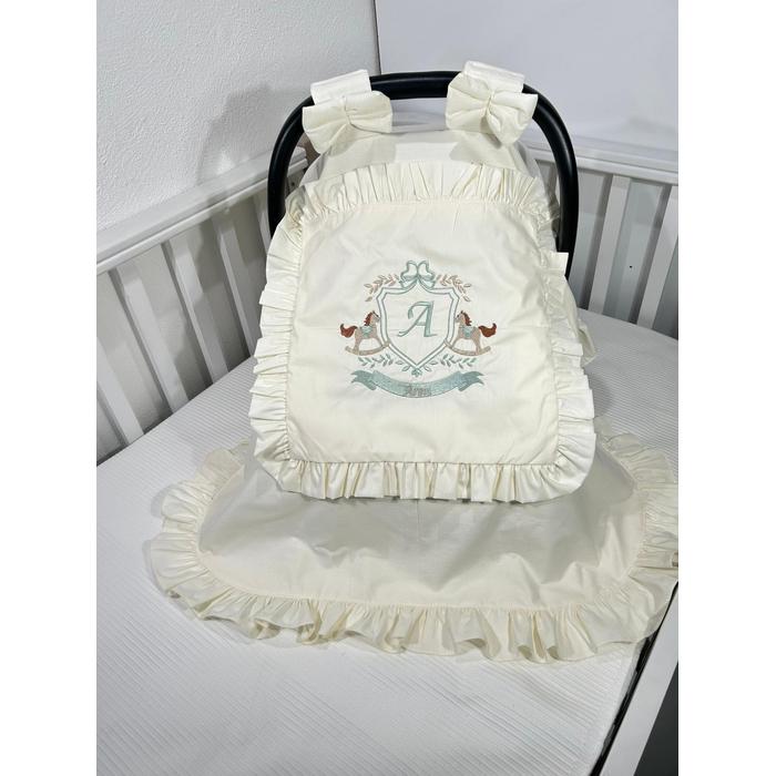 Puset örtüsü kapaklı model fırfırlı krem poplin 9