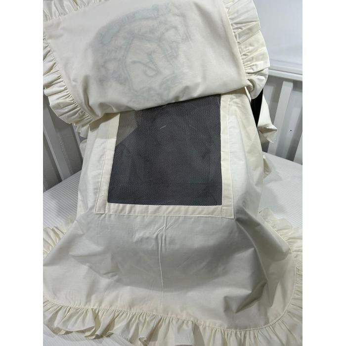 Puset örtüsü kapaklı model fırfırlı krem poplin 9