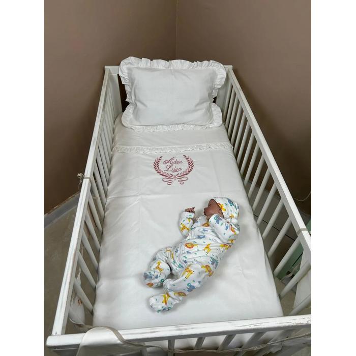 BEYAZ POPLİN FIRFIRLI NEVRESİM TAKIMI