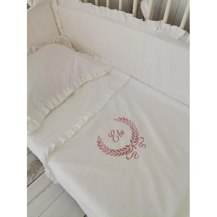 BEYAZ POPLİN FIRFIRLI NEVRESİM TAKIMI