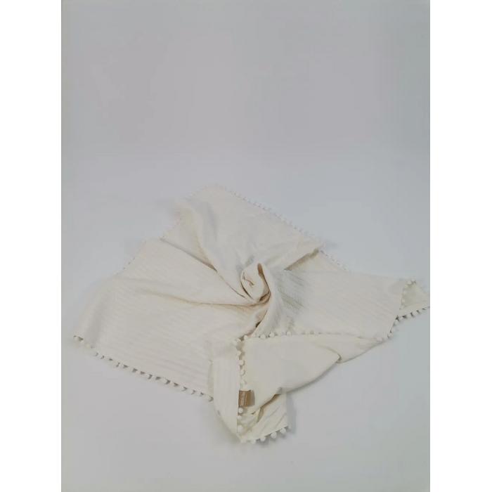 Babynest 8'li püsküllü set krem örgü pike - krem poplin