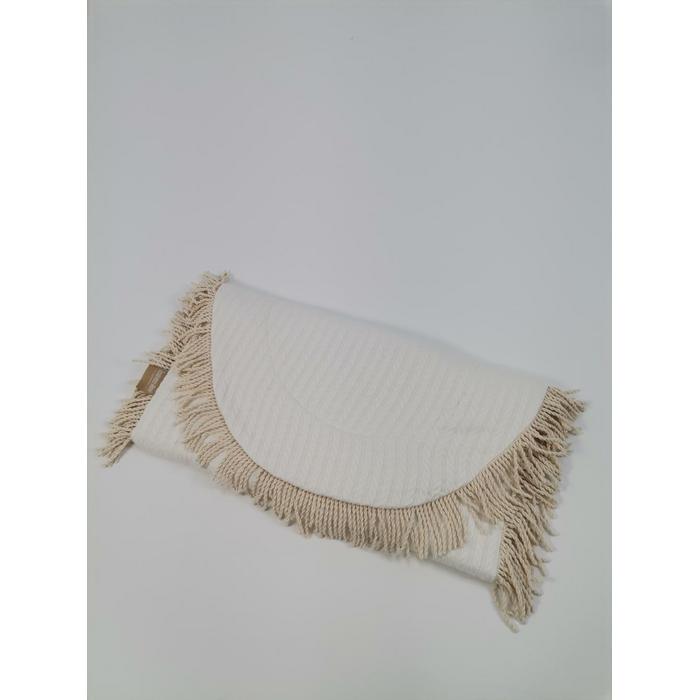 Babynest 8'li püsküllü set krem örgü pike - krem poplin