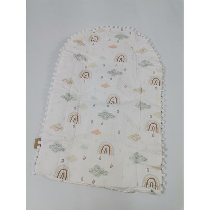 Babynest 8'li set krem waffle pike - gökkuşaklı poplin