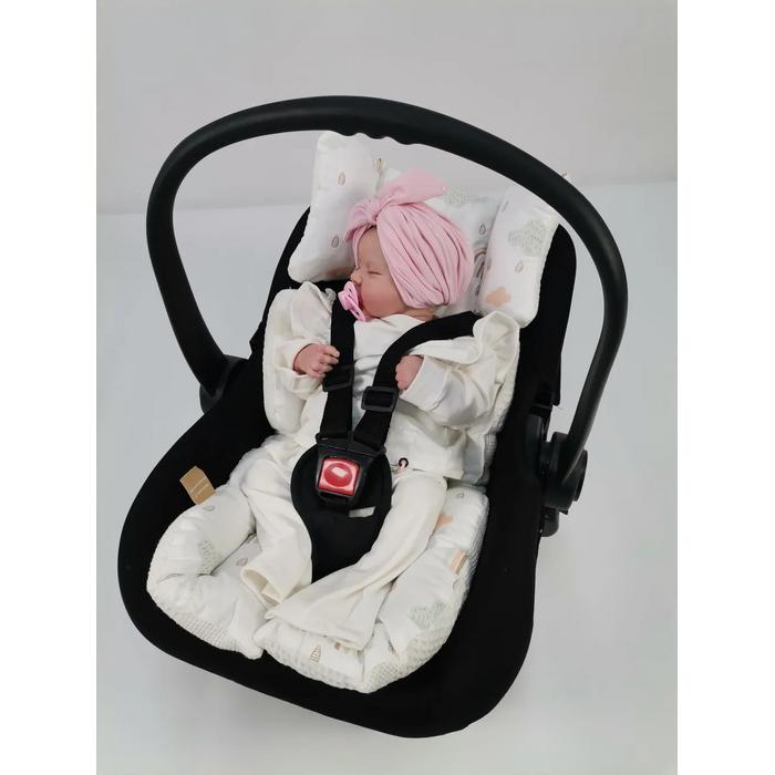 Babynest 8'li set krem waffle pike - gökkuşaklı poplin