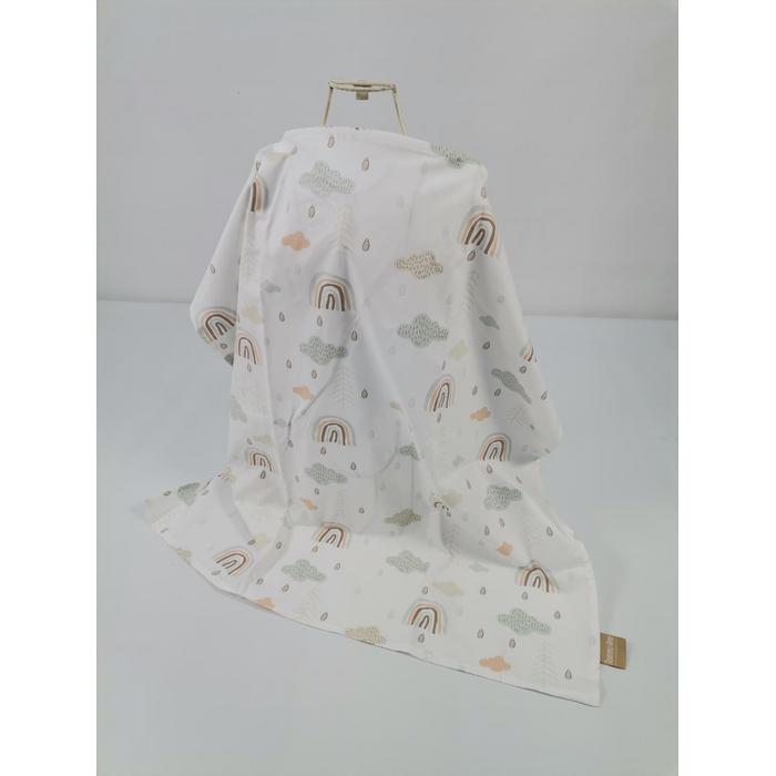 Babynest 8'li set krem waffle pike - gökkuşaklı poplin