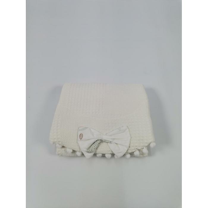 Babynest 8'li set krem waffle pike - gökkuşaklı poplin