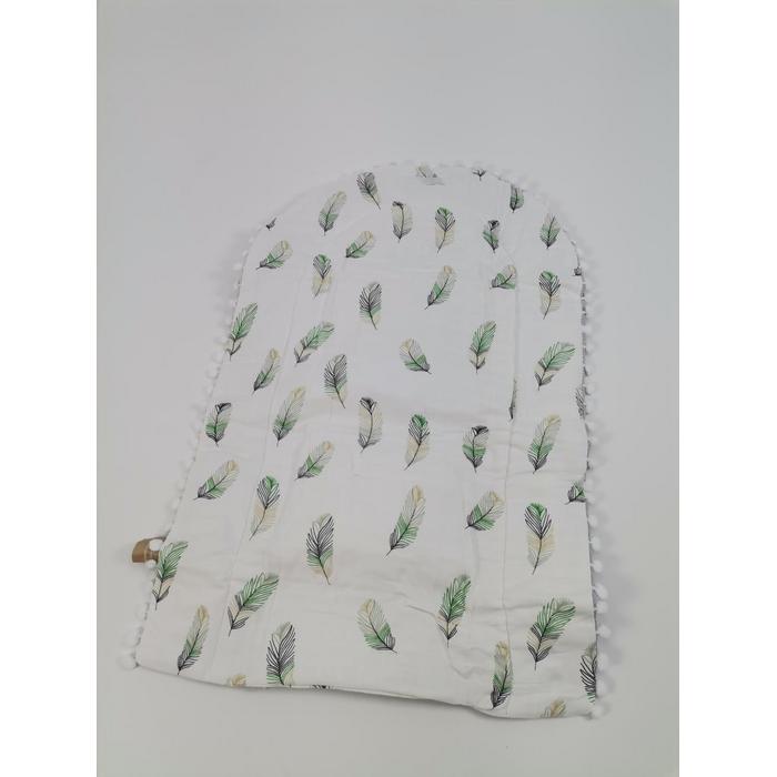 Babynest 8'li set gri waffle pike - yeşil tüylü poplin