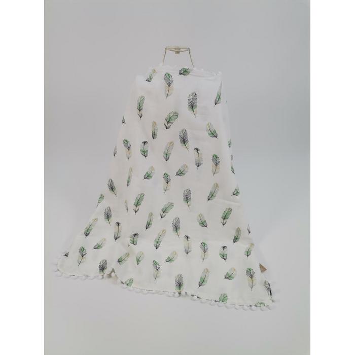 Babynest 8'li set gri waffle pike - yeşil tüylü poplin