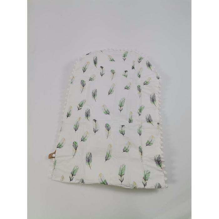 Babynest 8'li set krem örgü pike - yeşil tüylü poplin