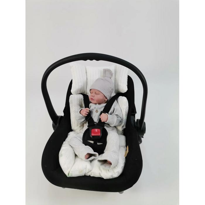 Babynest 8'li set krem örgü pike - yeşil tüylü poplin